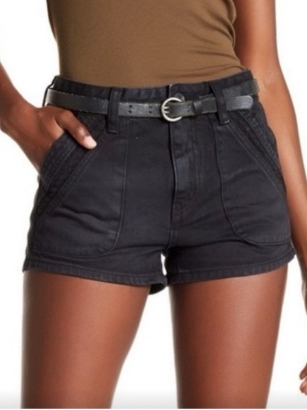 Free People Black Denim Shorts Size 24